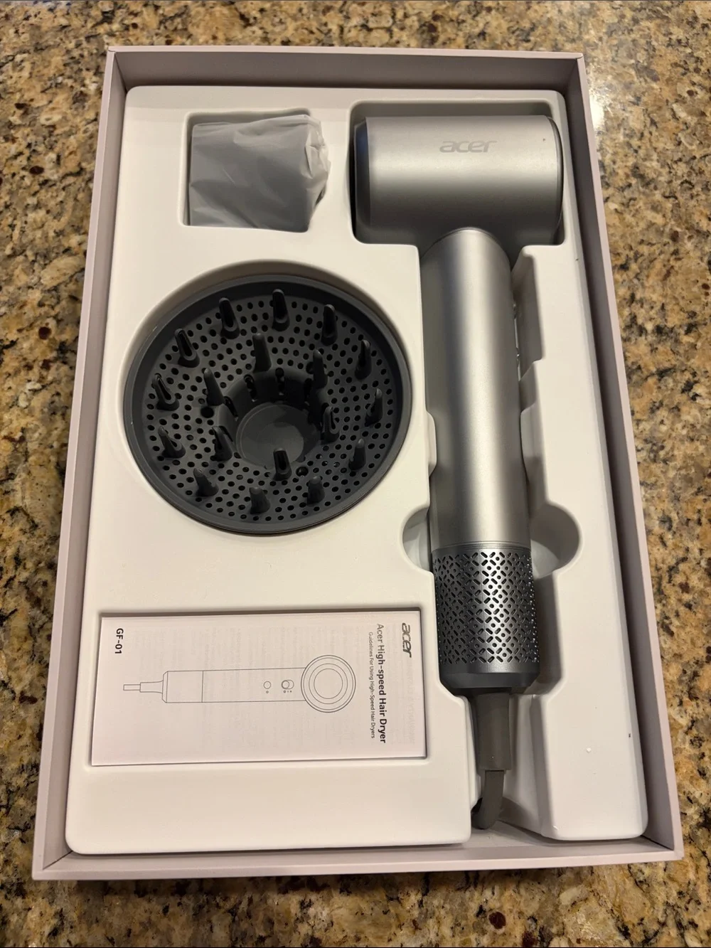 Acer Compact Hair Dryer in Metallic Gray